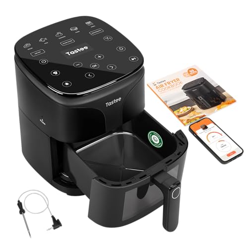 Tastee Ceramic Air Fryer, 8-in-1 Compact 5.5QT AirFryers, 450 F Digital Air Fryer Dehydrator With Smart Probe, 24 Presets One Touch Cooking