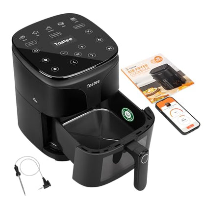 Tastee Ceramic Air Fryer, 8-in-1 Compact 5.5QT AirFryers, 450 F Digital Air Fryer Dehydrator With Smart Probe, 24 Presets One Touch Cooking