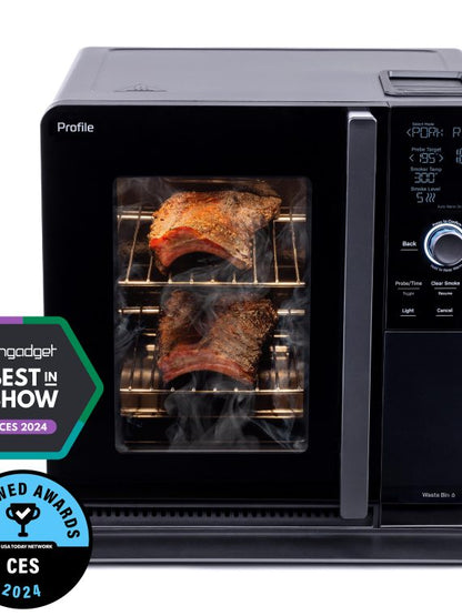 GE Profile, Smart Indoor Smoker, Black