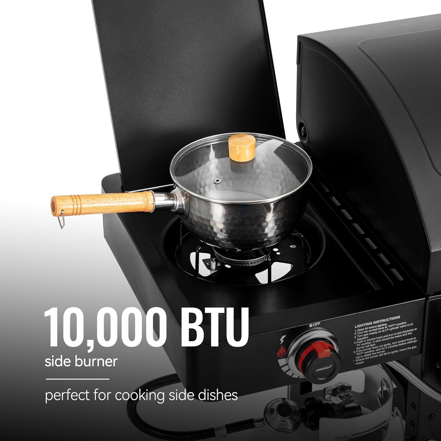 2-Burner Gas And Charcoal Combo Grill With Smoker And Side Burner, 34,000 BTU, 1020 Sq. In., Black