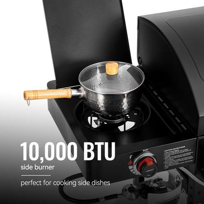2-Burner Gas And Charcoal Combo Grill With Smoker And Side Burner, 34,000 BTU, 1020 Sq. In., Black