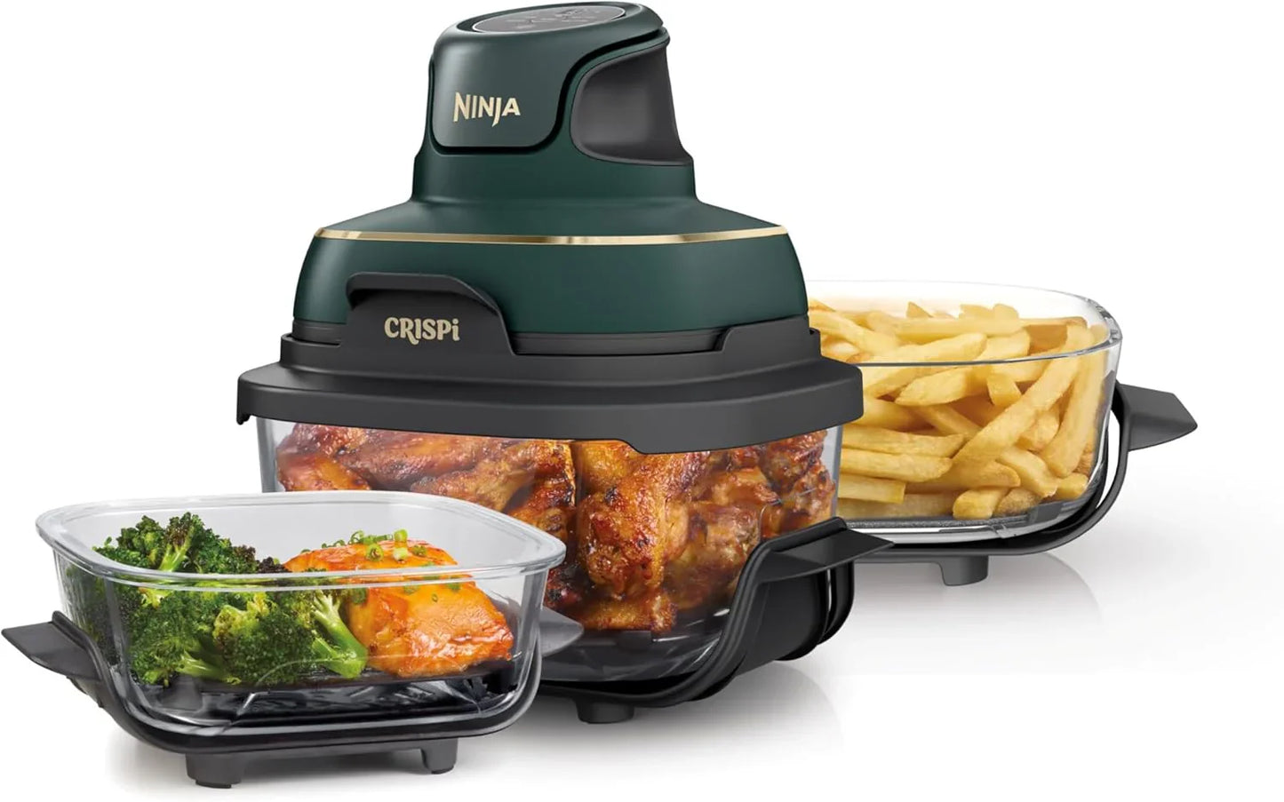 Ninja Crispi 4-in-1 Portable Glass Air Fryer Cooking System, 1500W, 4QT And Glass Food Storage Container