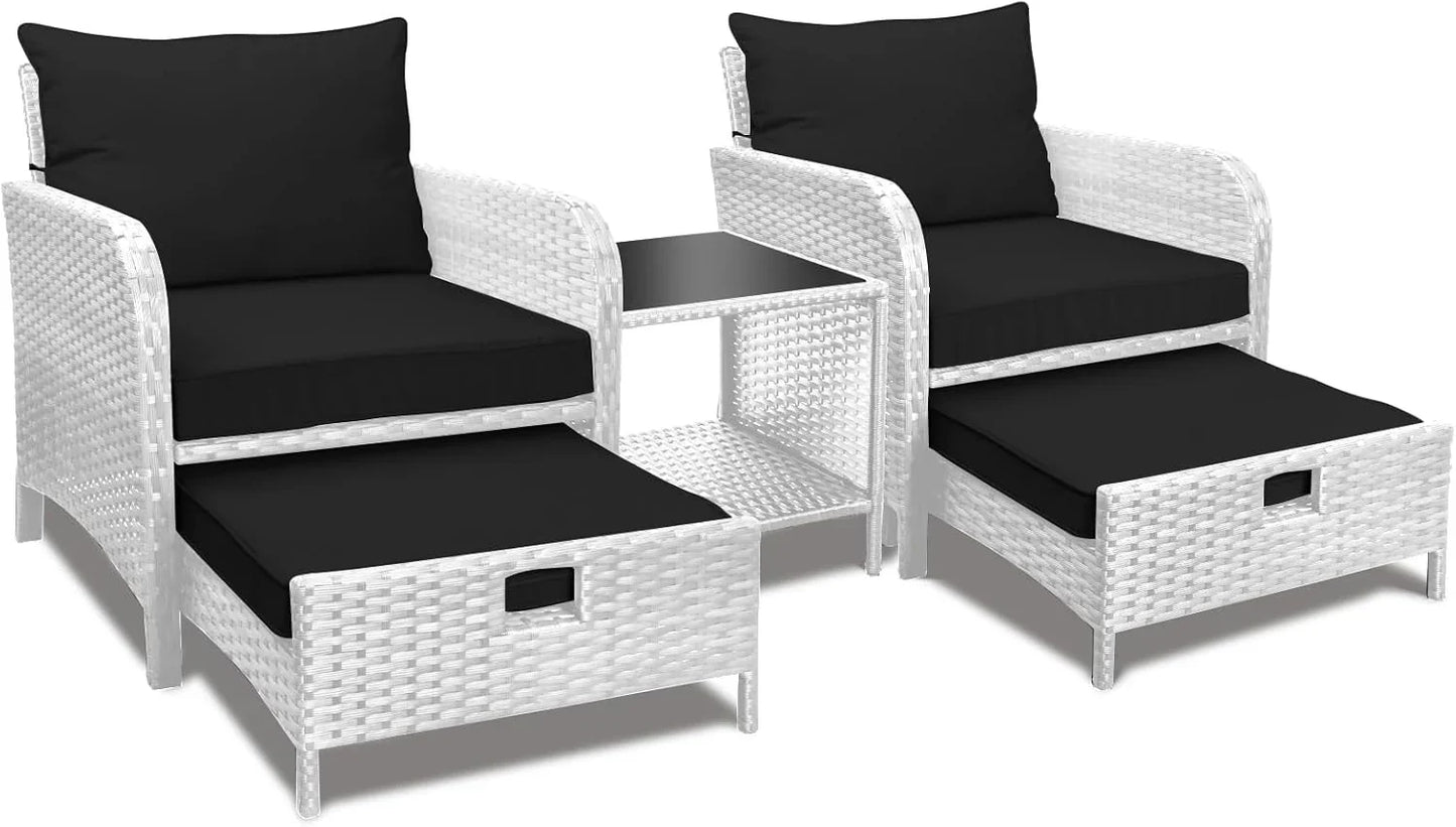 Leveleve Balcony Furniture 5 Piece Patio Conversation Set