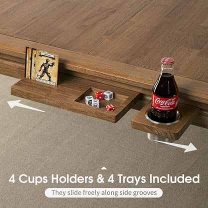 Board Game Table With Removable Top, Seats 4, 6, 57 In. x 33 In. Play Area