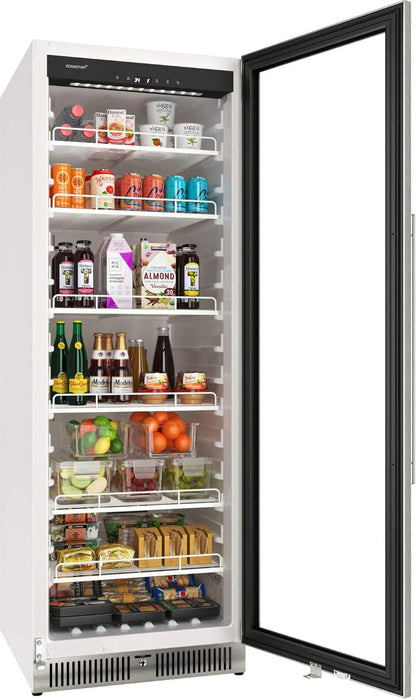 22 In. Wide 10.1 Cu. Ft. Commercial Beverage Merchandiser, Stainless Steel, Temp Alarm, Reversible Door