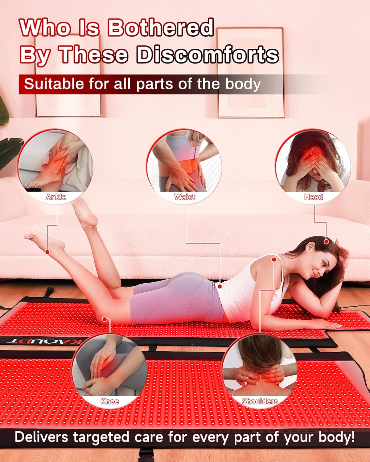 Red Light Therapy Mat, Medical-Grade TPU, 2570 LEDs, 73 In. x 33 In