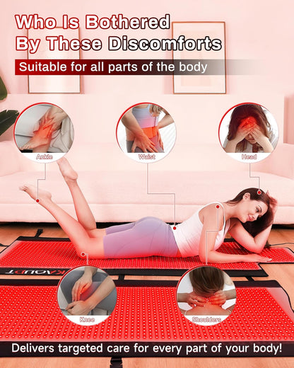 Red Light Therapy Mat, Medical-Grade TPU, 2570 LEDs, 73 In. x 33 In