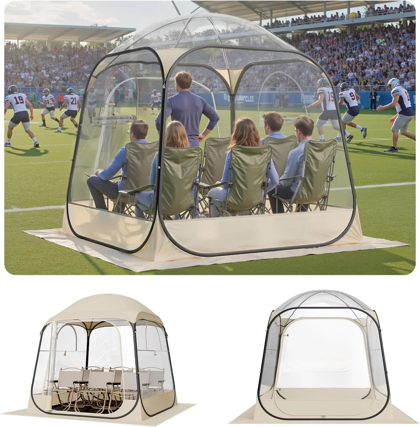 Vevor Pop Up Sports Tent, 8 Sizes Optional Clear Bubble Tent For 1-6 Person