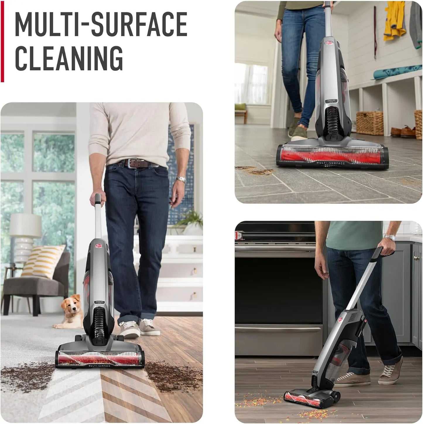 Hoover ONEPWR Evolve Pet Cordless Small Upright Vacuum Cleaner, Lightweight Stick Vac, For Carpet And Hard Floor, BH53422V, Black