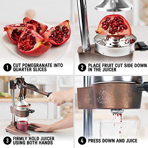 Zulay Kitchen Cast Iron Orange Juice Squeezer Heavy Duty