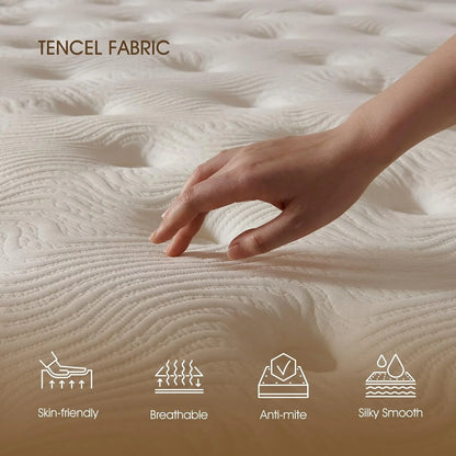 Queen Mattress, 12 In. Cooling Gel Memory Foam Mattress, Cool Sleep, Pressure Relief With Medium Firm Support, Improves Sleep
