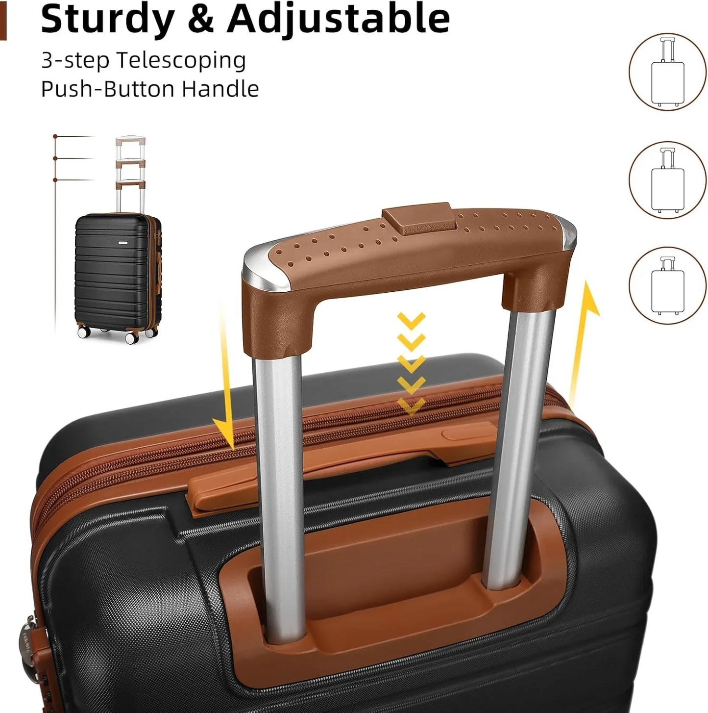 6-piece Luggage Set, Expandable Hardshell Suitcase Set With Spinner Wheels, Lightweight Rolling Luggage Set