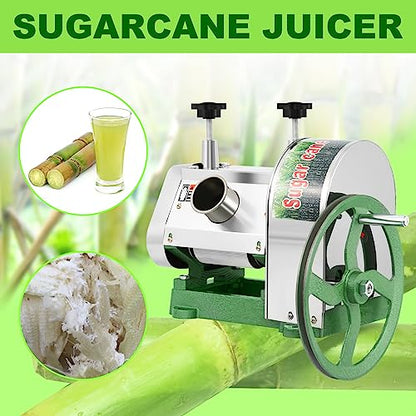 Try Yean Manual Sugarcane Juice Machine, Professional Stainless Steel Sugar Cane Juicer, 110lbs Output Per Hour With 2 In. Large Inlet Extractor
