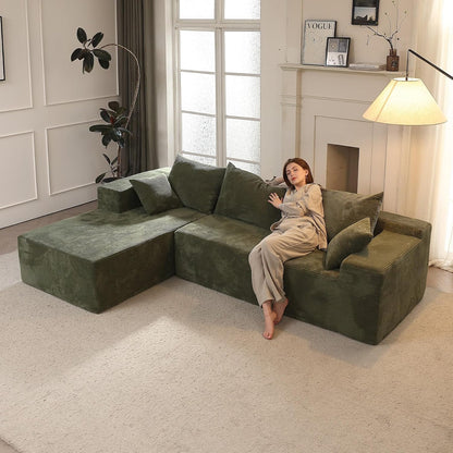 Cloud Sectional Couch With L-Shape Chaise, Modern Modular Sofa With Deep Seat, Upholstered Couches For Living Room Bedroom, No Assembly Required