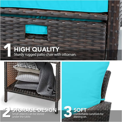 Leveleve Balcony Furniture 5 Piece Patio Conversation Set