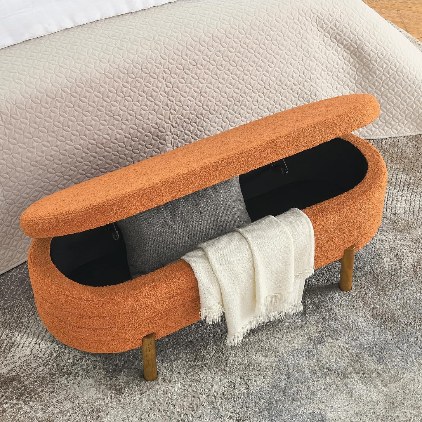 Furniliving Modern Storage Ottoman Bench