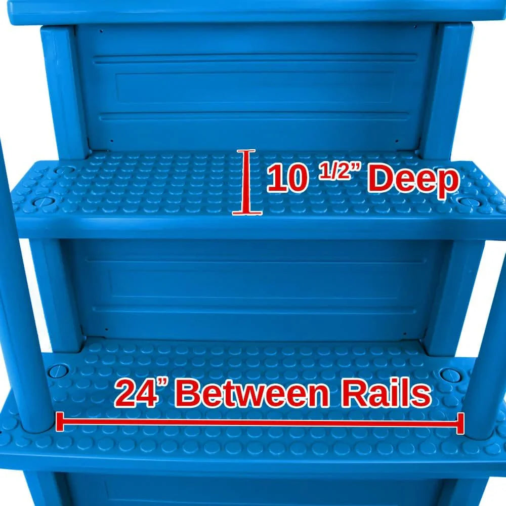 Select Anti-Slip in-Pool Steps, Gray, For Above Ground Swimming Pools, Can Mount To Decks 48 In. To 54 In. H, Safety Stairs Capacity Up To 300 Lbs