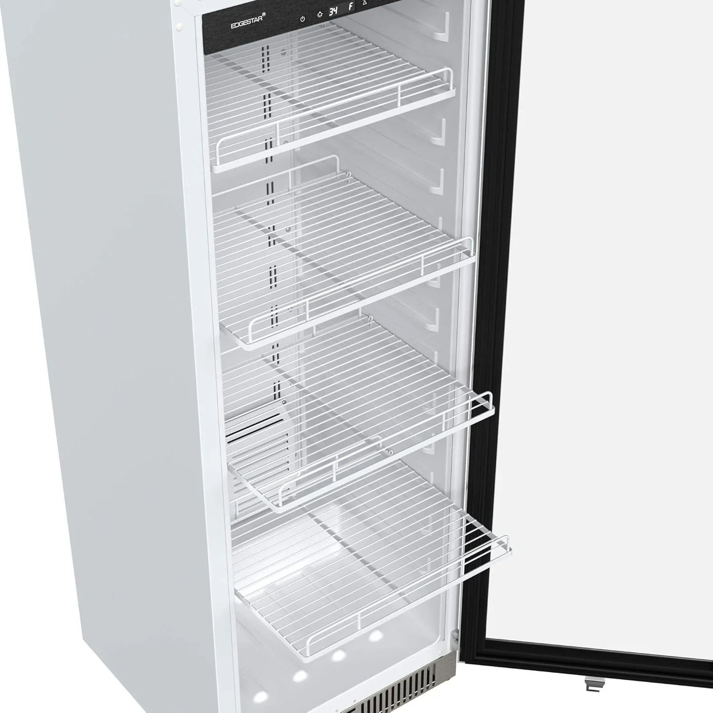 22 In. Wide 10.1 Cu. Ft. Commercial Beverage Merchandiser, Stainless Steel, Temp Alarm, Reversible Door