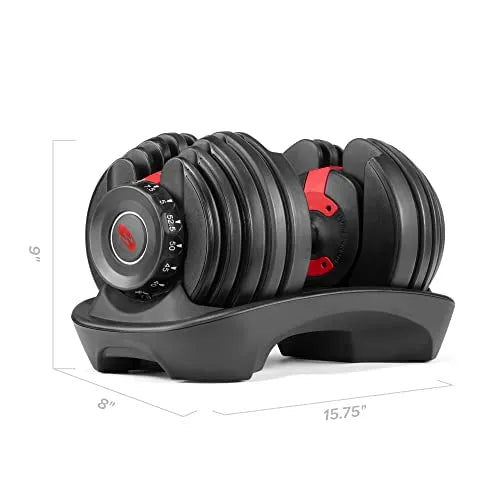 Bowflex SelectTech 552 Adjustable Dumbbells Pair, 5-52.5 Lbs, Space-Saving Home Gym Equipment