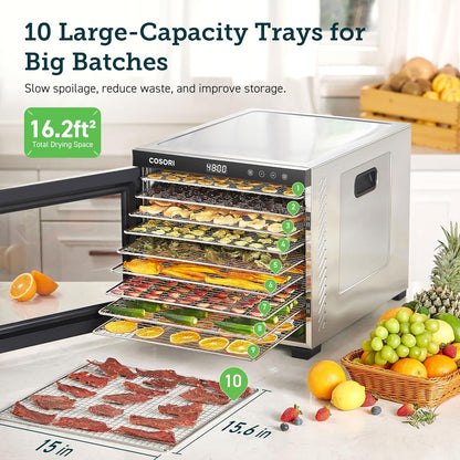 Cosori Food Dehydrator Bigger Than 7 Trays With Large 6.5 In. Drying Space 600W Power