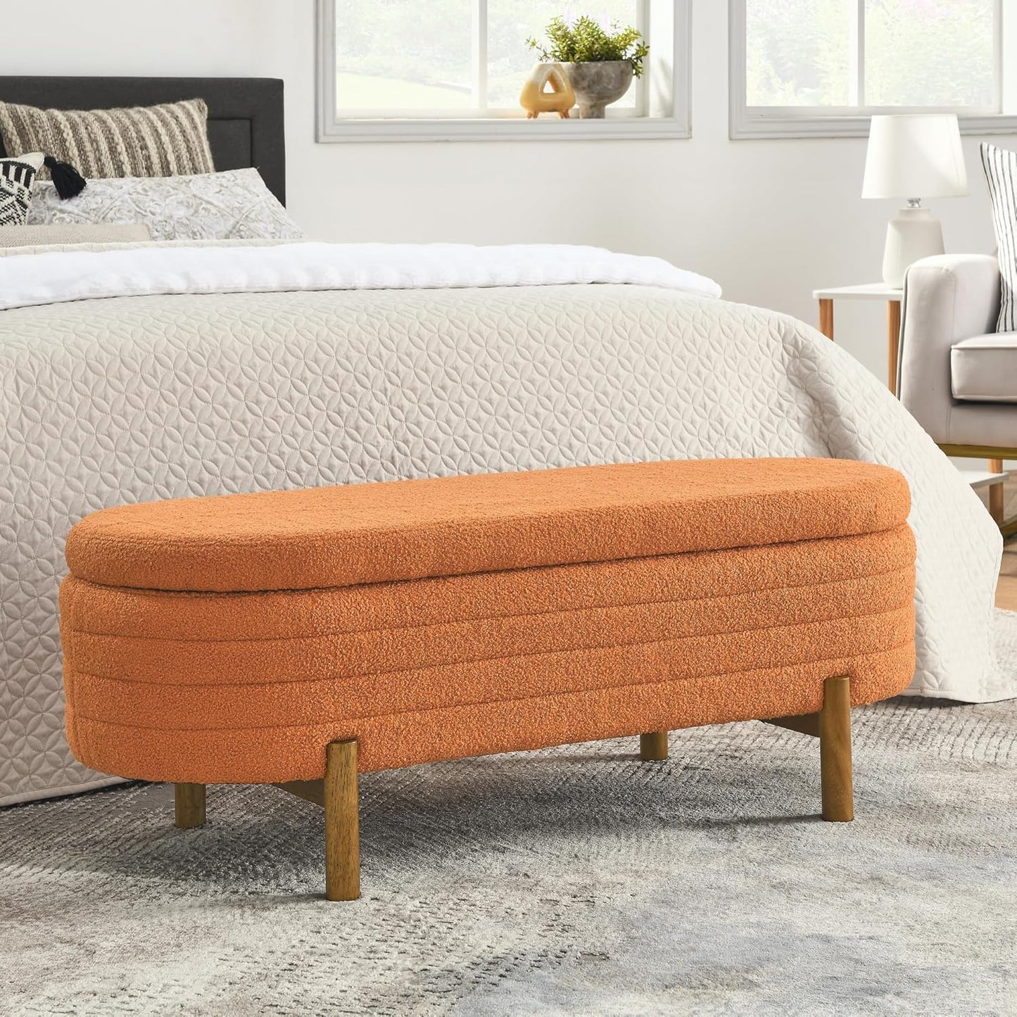 Furniliving Modern Storage Ottoman Bench