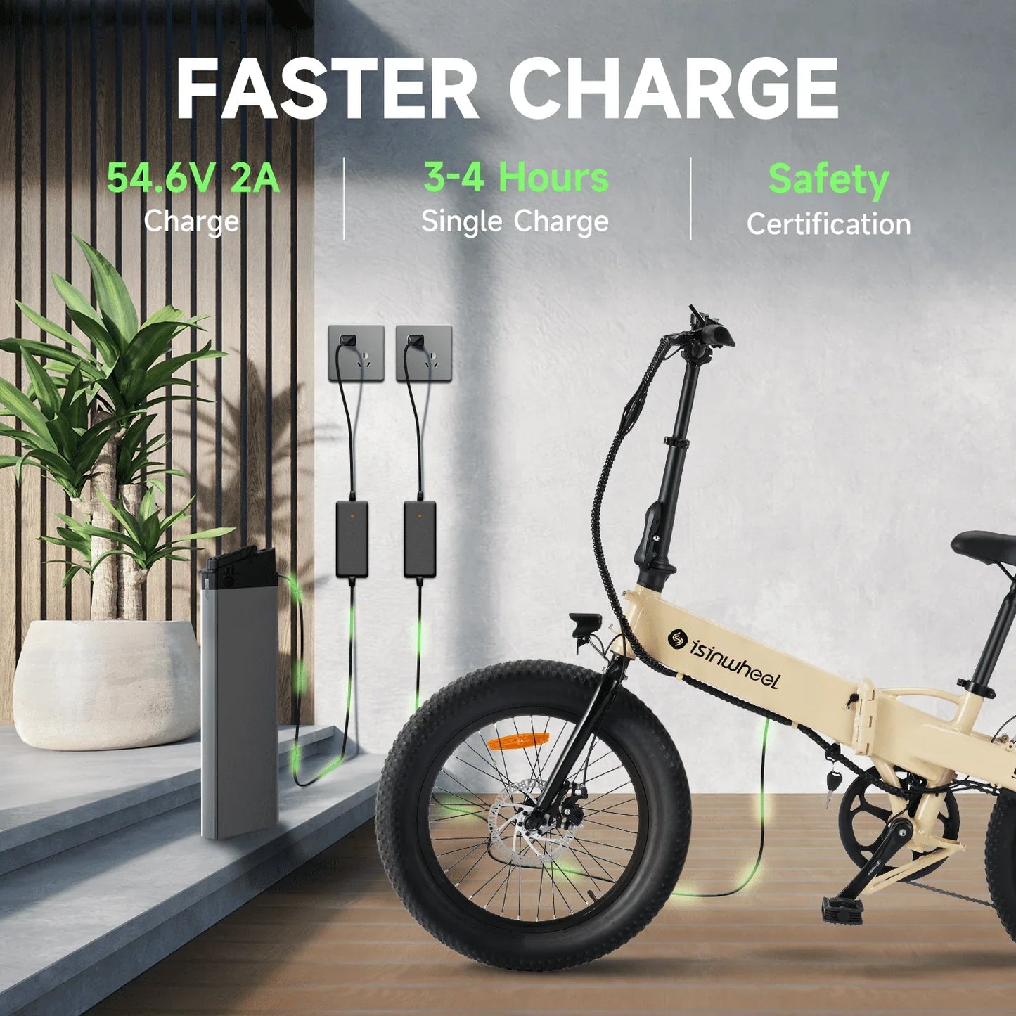 Isinwheel U5-W Electric Bike Adult 500W 20MPH Max Range 45 Plus Mile E Bike 20 In. Folding Bikes 48V Removable Battery Electric Bicycle