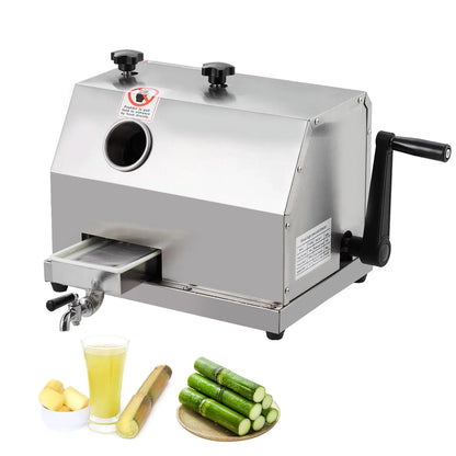 Manual Sugar Cane Juicer Machine, Sugar Cane Press With 3 Stainless Steel Drums And 2.4-inch Large Inlet, Sugarcane Juice Machine With 110lbs/H