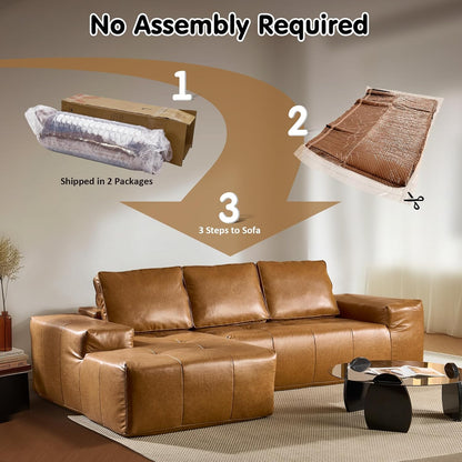 Ovios 104 In. Cloud Sectional Couch With L-Shape Chaise, Modern Modular Sofa With Deep Seat, Upholstered Couches For Living Room Bedroom