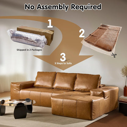 Ovios 104 In. Cloud Sectional Couch With L-Shape Chaise, Modern Modular Sofa With Deep Seat, Upholstered Couches For Living Room Bedroom
