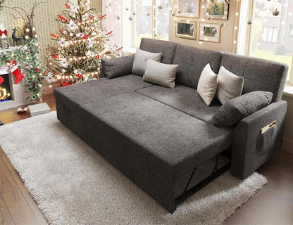 VanAcc Sofa Bed, Sleeper Sofa With Storage Chaise 2-in-1 Pull Out Couch Living Room