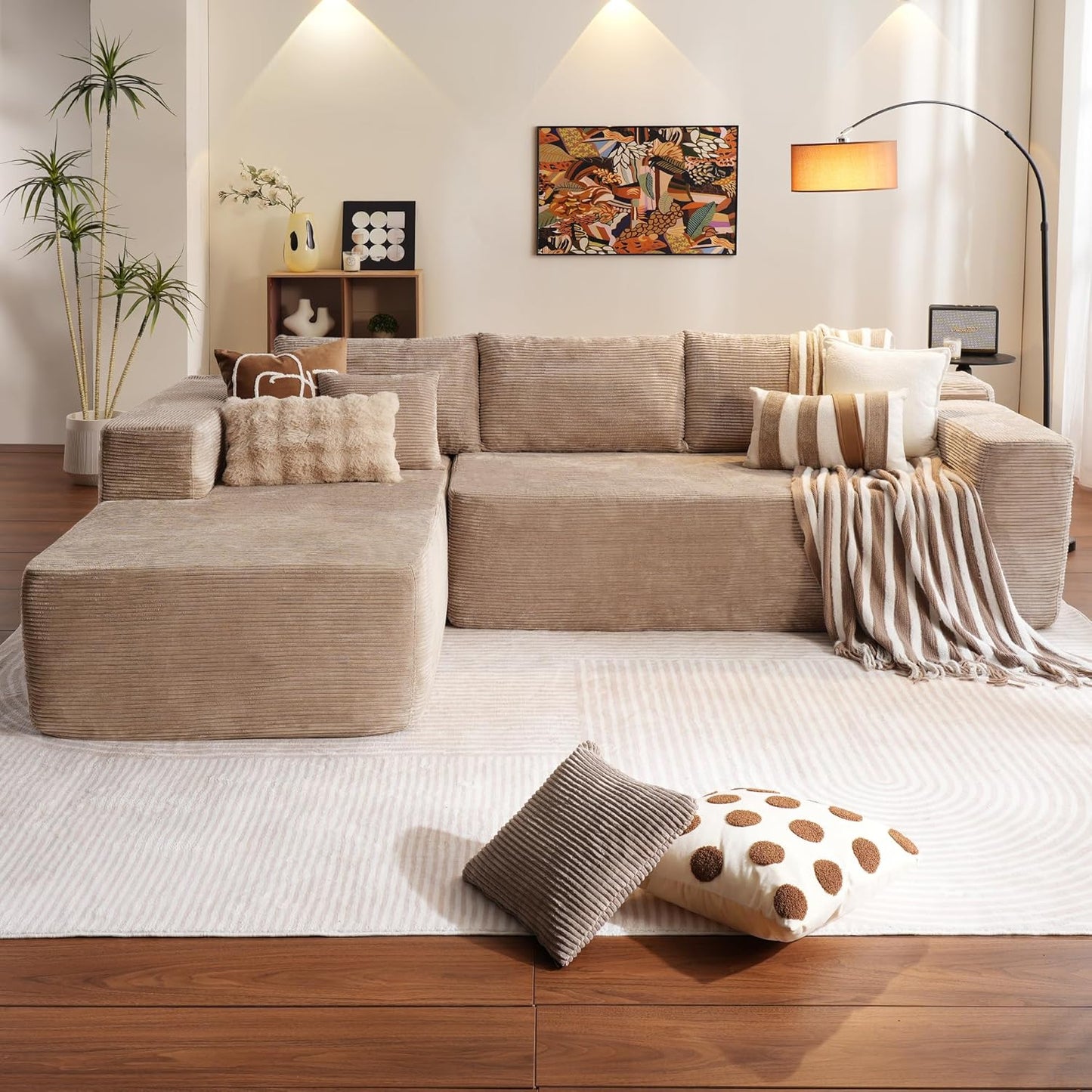 Ovios 104 In. Cloud Sectional Couch With L-Shape Chaise, Modern Modular Sofa With Deep Seat, Upholstered Couches For Living Room Bedroom