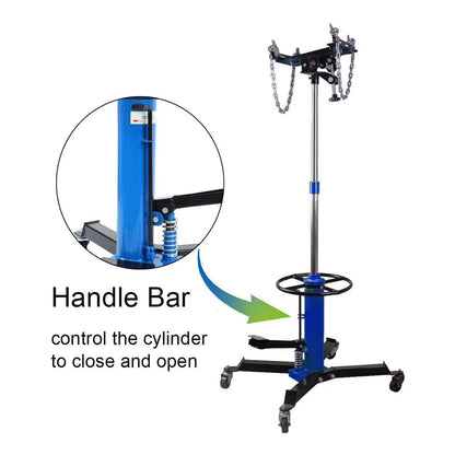 1660 Pounds Hydraulic Car Transmission Jack Vertical Lift With 360 Degree Swivel Wheel Pedal, Blue,33 In.-70 In., 0.75Ton