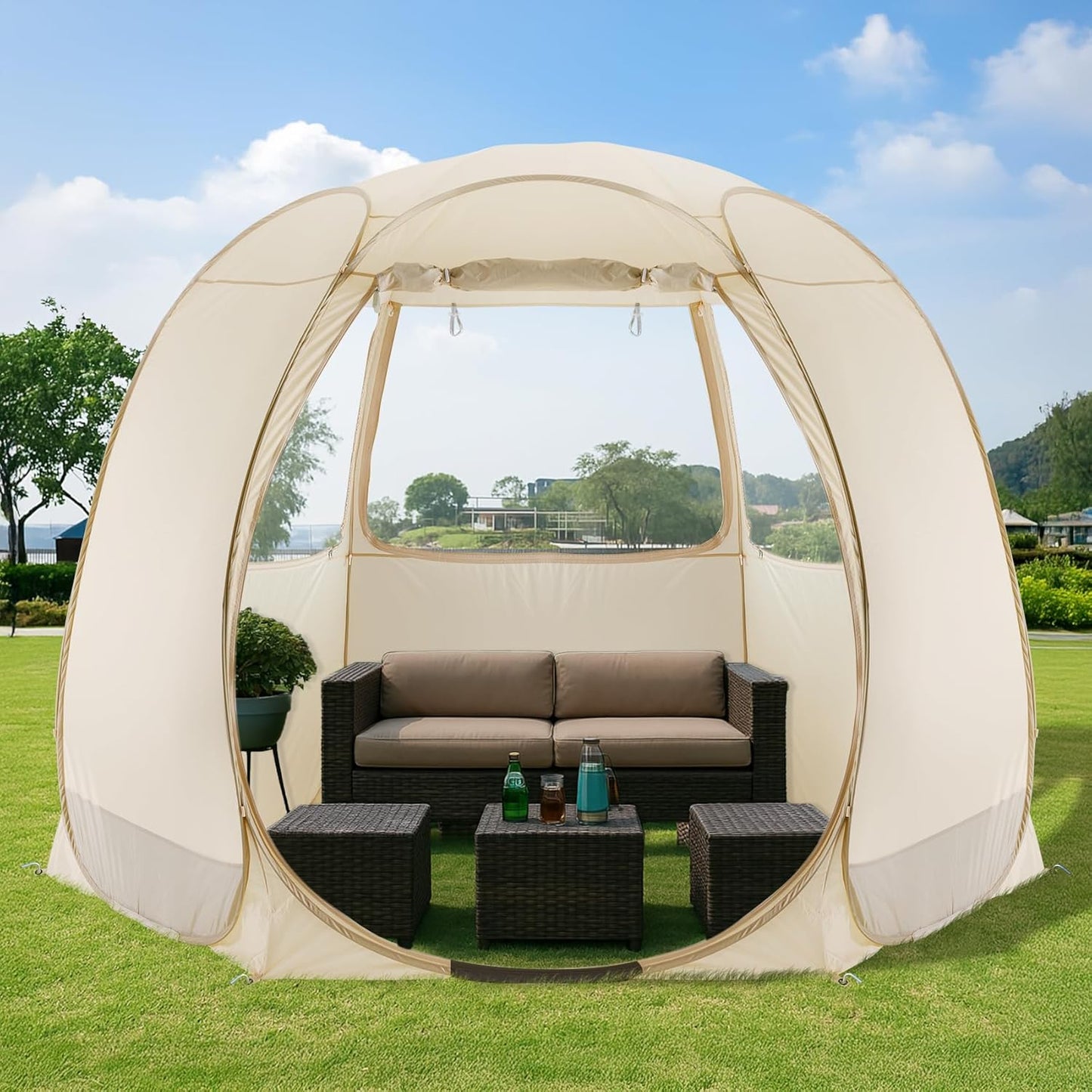 Alvantor Pop Up Screen House Gazebo With Mosquito Netting, Instant UV Resistant Sun Shelter