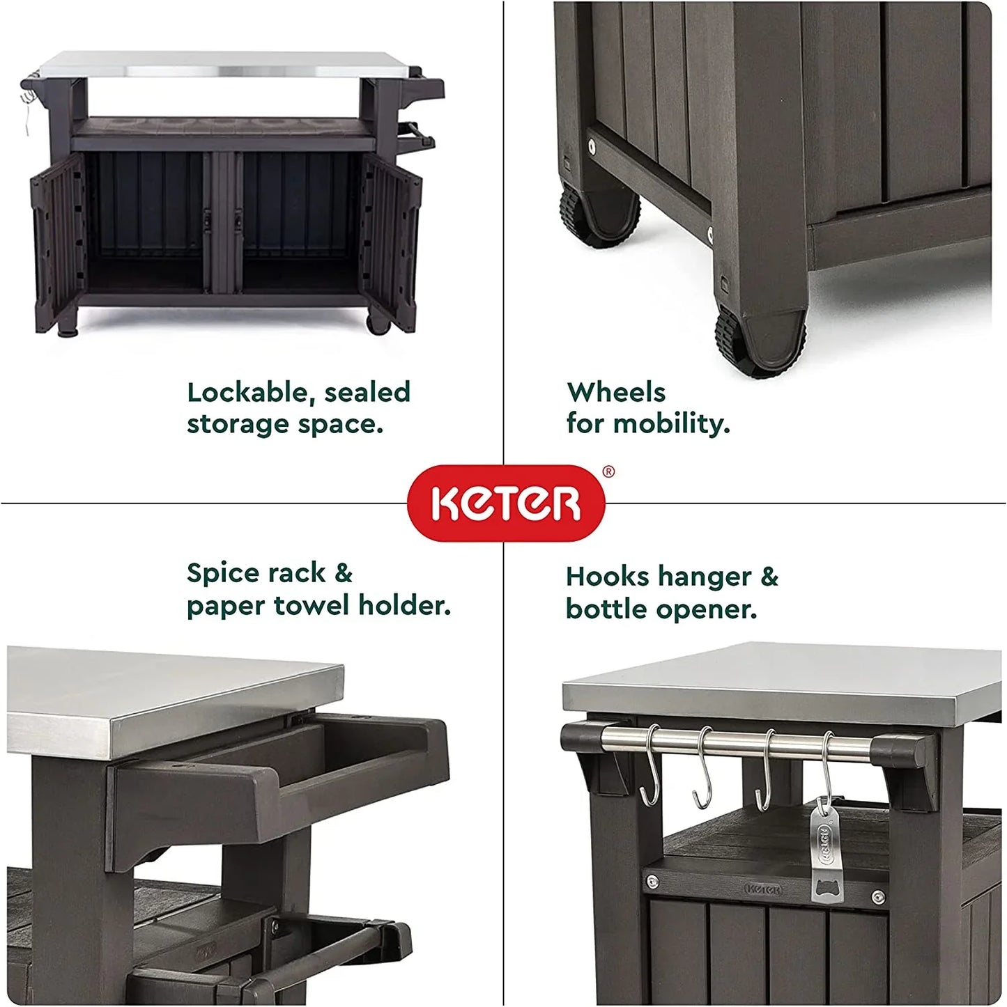 Keter Unity XL Portable Outdoor Table And Storage