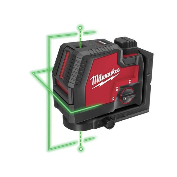 3522-21 Green 100 Ft. Cross Line And Plumb Points Rechargeable Laser Level With Redlithium Lithium-Ion USB Battery And Charger