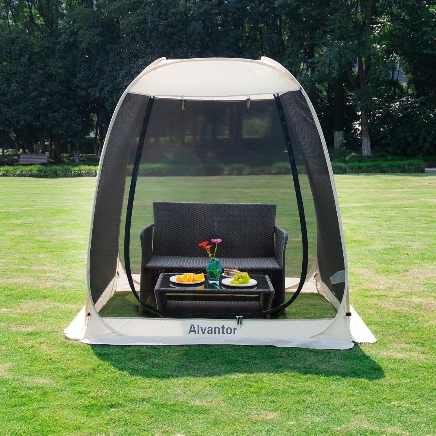 Alvantor Pop Up Screen House Gazebo With Mosquito Netting, Instant UV Resistant Sun Shelter