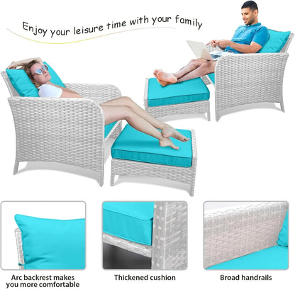Leveleve Balcony Furniture 5 Piece Patio Conversation Set