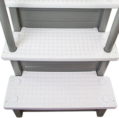 Select Anti-Slip in-Pool Steps, Gray, For Above Ground Swimming Pools, Can Mount To Decks 48 In. To 54 In. H, Safety Stairs Capacity Up To 300 Lbs
