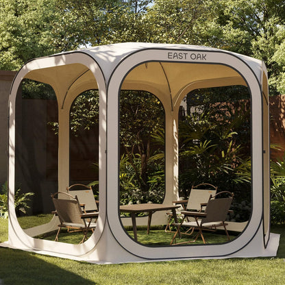 East Oak Screen House Tent Pop-Up, Portable Screen Room Canopy Instant Screen Tent 10 x 10 Ft. With Carry Bag For Patio, Backyard