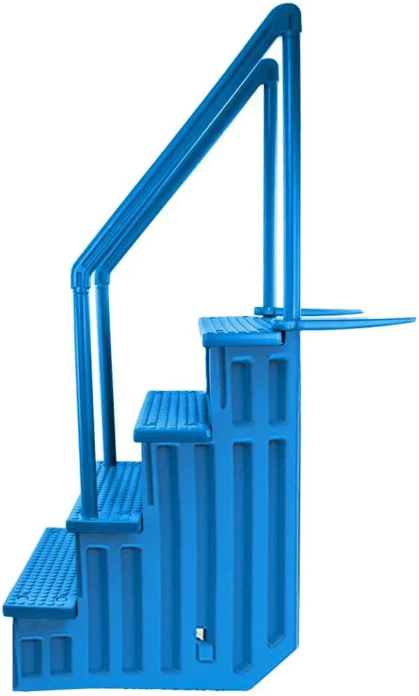 Select Anti-Slip in-Pool Steps, Gray, For Above Ground Swimming Pools, Can Mount To Decks 48 In. To 54 In. H, Safety Stairs Capacity Up To 300 Lbs