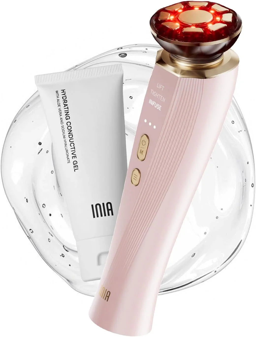 Inia 3-in-1 Red Light Therapy For Face And Neck Beauty Device For Puffiness And Skin Firming