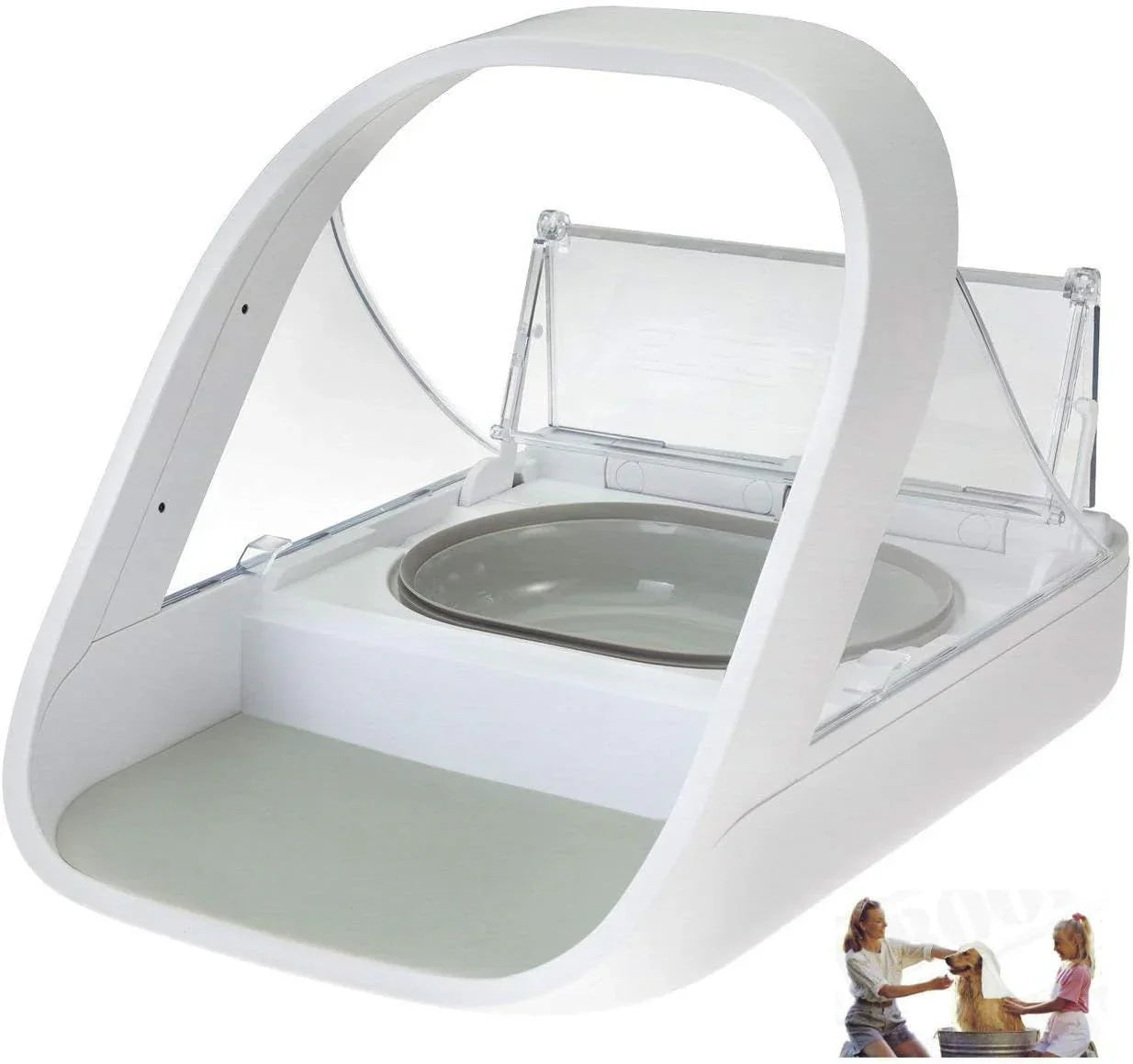 Automatic Pet Feeder-Microchip Pet Feeder- MPF001- Suitable For Both Wet And Dry Food- Bonus eOutletDeals Pet Towel