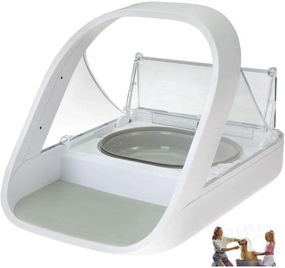 Automatic Pet Feeder-Microchip Pet Feeder- MPF001- Suitable For Both Wet And Dry Food- Bonus eOutletDeals Pet Towel