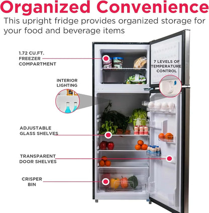Frigidaire 2 Door Apartment Size Refrigerator Freezer Combo 7.5 Cu. Ft. Platinum Series Stainless