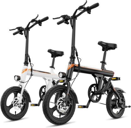 Jasion EB3 Electric Bike Adults 21mph, 500W Peak Motor, 270Wh Battery, Rear Suspension, 3 Levels Assist