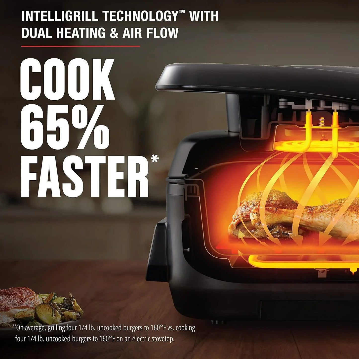 George Foreman Beyond Grill锟 7-in-1 Electric Indoor Grill With Air Fry Technology, MCAFD800D, Black, Large