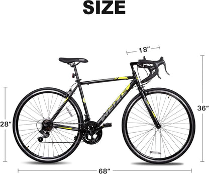 Weize Road Bike, 700C Wheel City Commuter Bicycle, Shimano 14 Speed Drop Bar, Racing Adult Bike With Caliper Brakes, High-Carbon Steel Hybrid Bikes