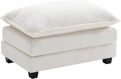111.4 In. L-Shaped Modern Sofa Modular Cloud Sofa Ottoman 4-Seater Chenille Deep Seat Sofa