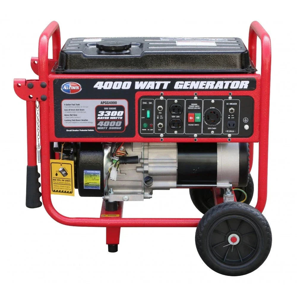 4000 Watt Generator APGG4000, 4000W Portable Generator For Home Use Power Backup, RV Standby, Hurricane Damage Restoration Power Backup