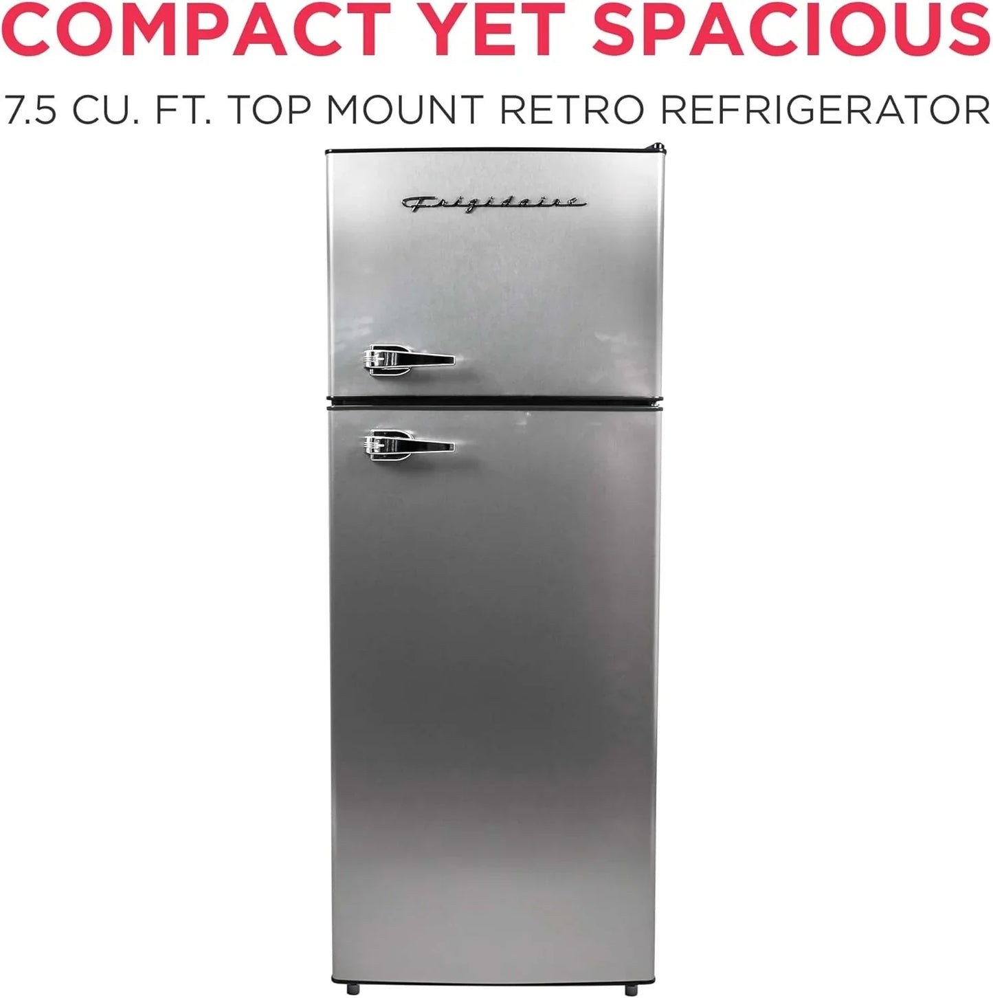 Frigidaire 2 Door Apartment Size Refrigerator Freezer Combo 7.5 Cu. Ft. Platinum Series Stainless